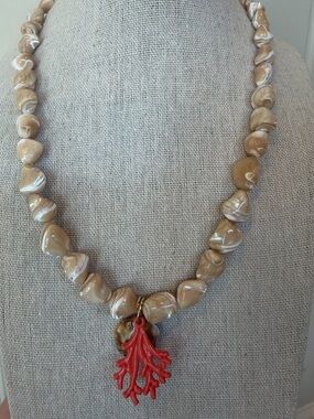 Twine & Twig Classic Pendant Necklace - Coral Bay